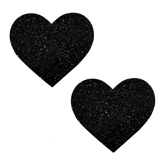 Black Glitter Heart Nipztix Pasties - Pride Fire - NN-BM-HRT-NS - Accessories