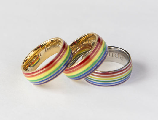 Gay Pride Rainbow Ring Equal Love Gift Gay pride gift Lesbian pride - Pride Fire - GOLDPLATED-10 - Jewelry & Watches
