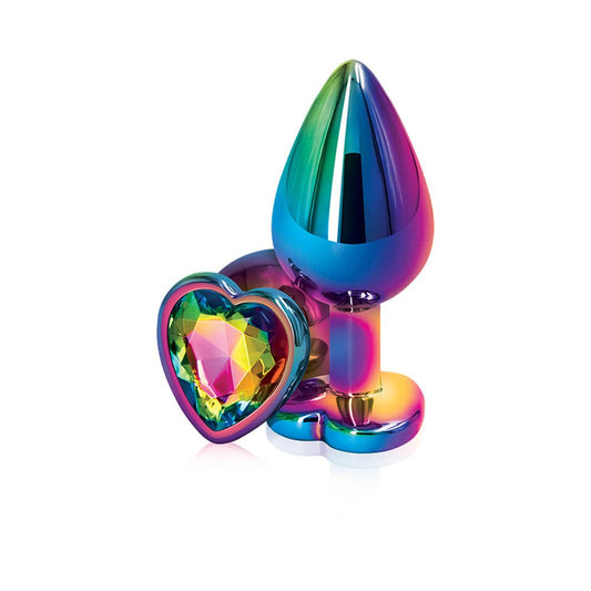 Heart Butt Plug- Medium - Rainbow - Pride Fire - NSN0962-29 - Accessories