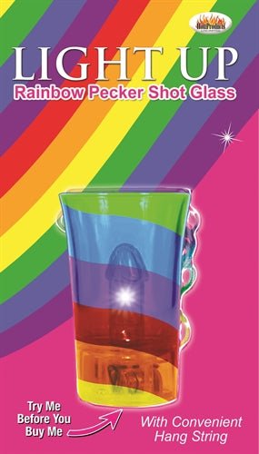 Light Up Rainbow Cock Shot Glass - Pride Fire - HTP2969 - Accessories