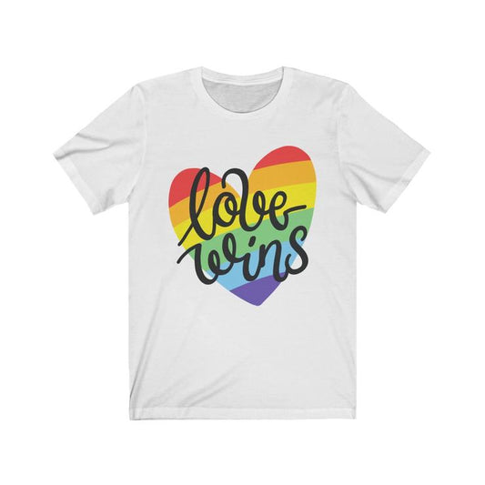 Love Wins Rainbow t-shirt - Pride Fire - L-WHITE - T-shirts