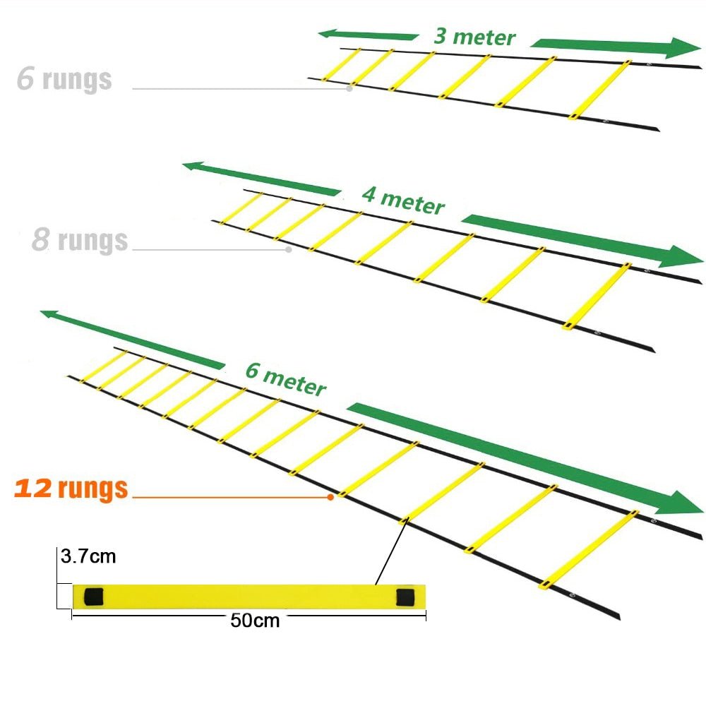 Outdoor Indoor Adjustable Agility Training Ladder for Fitness - Pride Fire - 642556_F7XRORV -