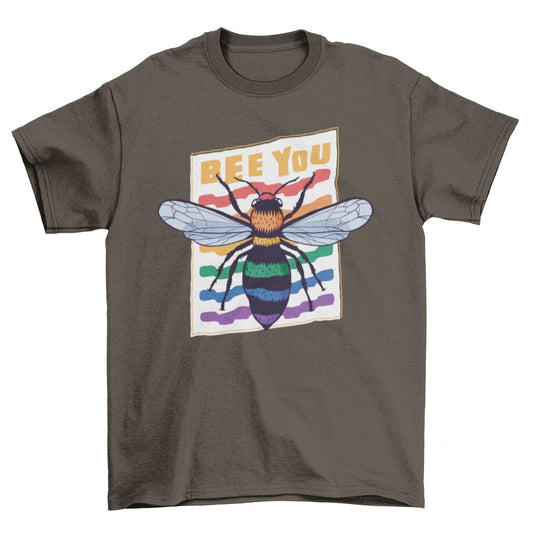 Pride Bee You Quote T-shirt - Pride Fire - VX187870UNGT1M2XL - T-shirts