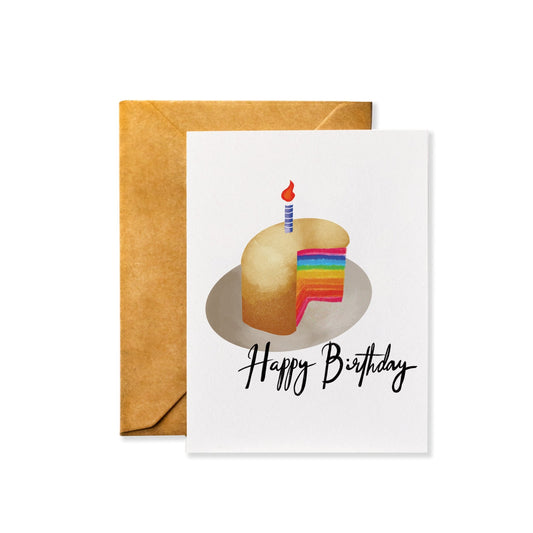 Rainbow Cake Birthday Card - Pride Fire - BD08 - Stationery & Crafts