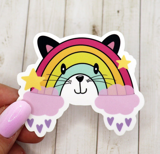Rainbow Cat Sticker - Pride Fire - BROKENGLASS - Stationery & Crafts