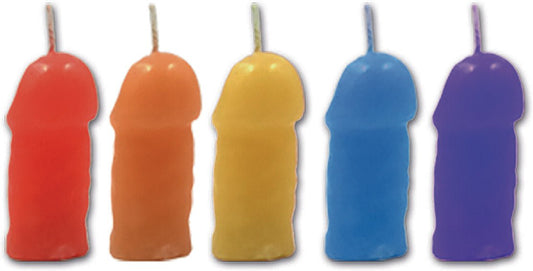 Rainbow Cock Party Candles - 5 Pack - Pride Fire - HTP3142 - Accessories