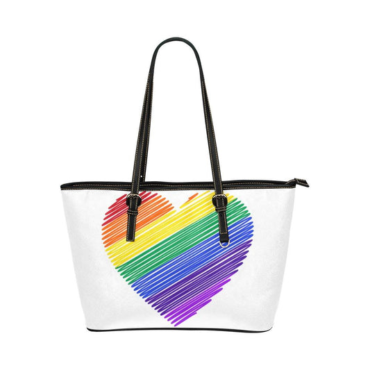 Rainbow Heart Tote - White - Pride Fire - D5807563 - Handbags