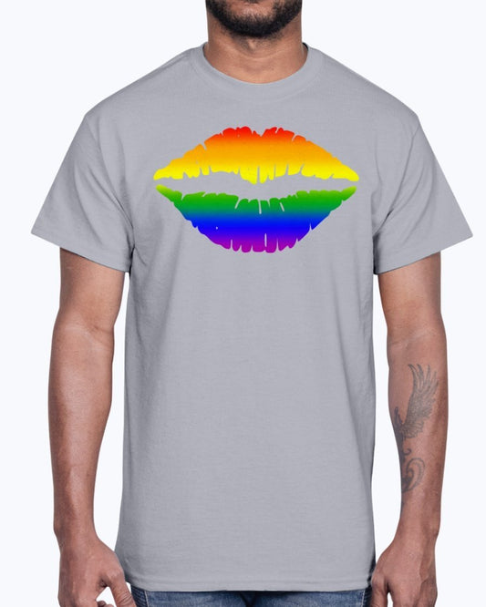 Rainbow Kiss/Lips Cotton Tee - Pride Fire - FUEL-100F582 - T-shirts