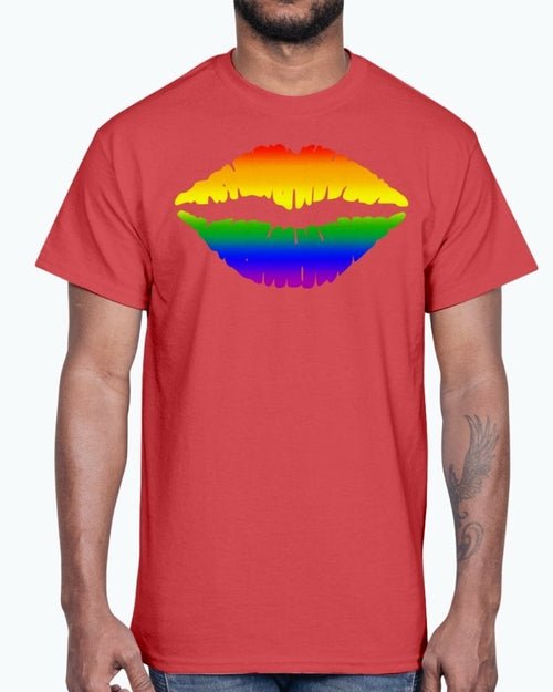 Rainbow Kiss/Lips Cotton Tee - Pride Fire - FUEL-21C4015 - T-shirts
