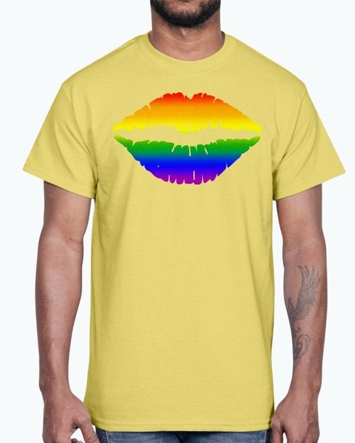 Rainbow Kiss/Lips Cotton Tee - Pride Fire - FUEL-314817F - T-shirts