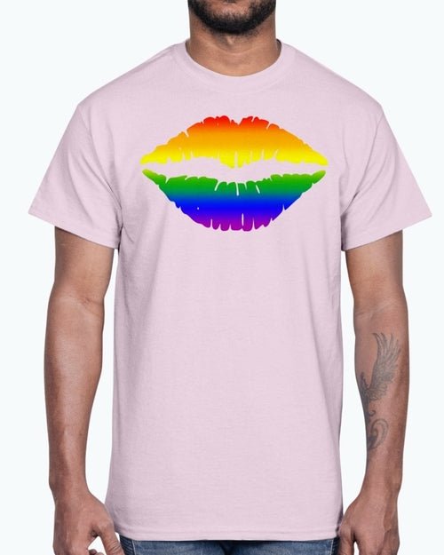 Rainbow Kiss/Lips Cotton Tee - Pride Fire - FUEL-4889DB1 - T-shirts