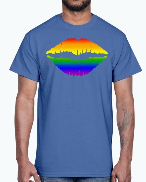 Rainbow Kiss/Lips Cotton Tee - Pride Fire - FUEL-8FD630D - T-shirts