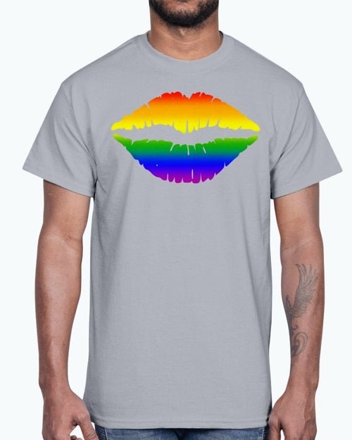 Rainbow Kiss/Lips Cotton Tee - Pride Fire - FUEL-969A084 - T-shirts