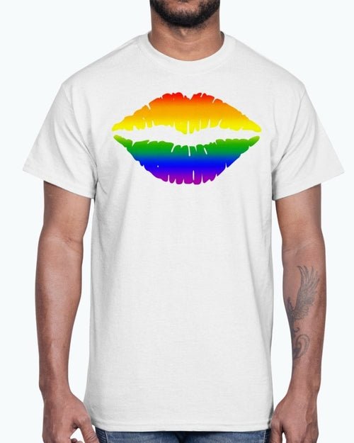Rainbow Kiss/Lips Cotton Tee - Pride Fire - FUEL-D2DF01B - T-shirts