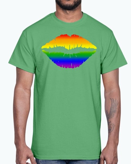 Rainbow Kiss/Lips Cotton Tee - Pride Fire - FUEL-D6D326F - T-shirts
