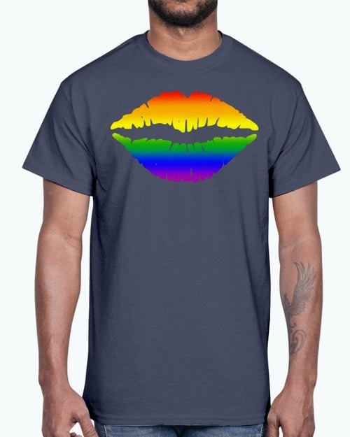 Rainbow Kiss/Lips Cotton Tee - Pride Fire - FUEL-D9F4E02 - T-shirts