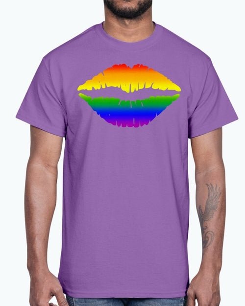 Rainbow Kiss/Lips Cotton Tee - Pride Fire - FUEL-E26CE2A - T-shirts