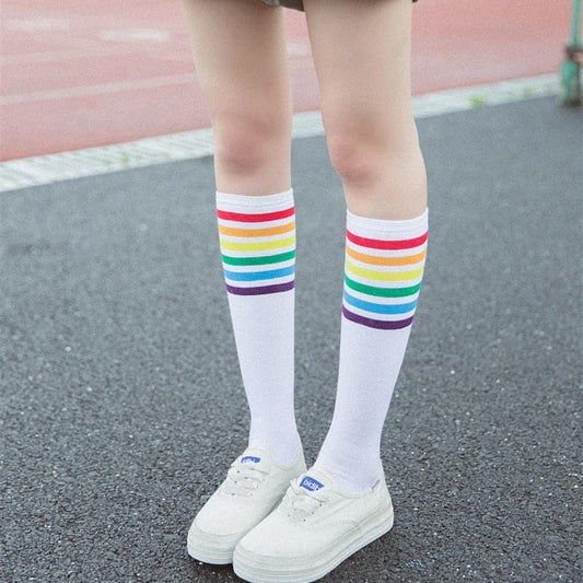 Rainbow Long Socks - Pride Fire - 5887_EWSIOKO -