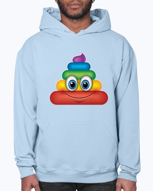 Rainbow Poop Emoji - Hoodie - Pride Fire - 05-A8A8A8-2XL - T-shirts