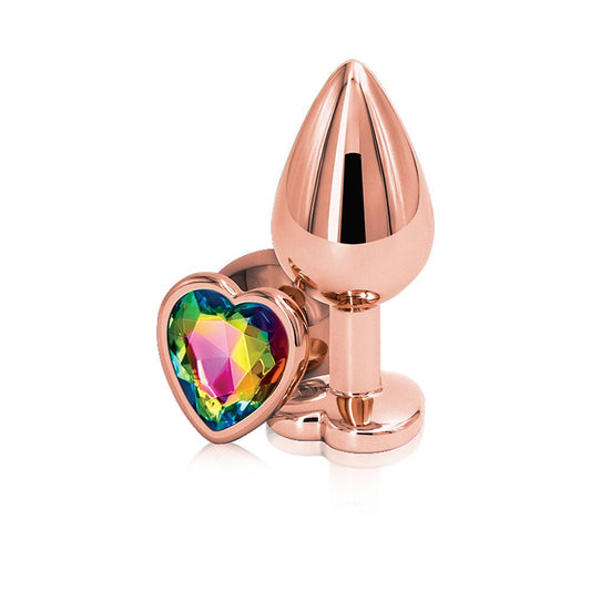 Rose Gold Heart - Medium - Rainbow - Pride Fire - NSN0963-29 - Sex Toys