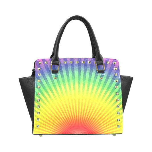 Top Handle Leather Rainbow Handbag - Pride Fire - D5790768 - Handbags