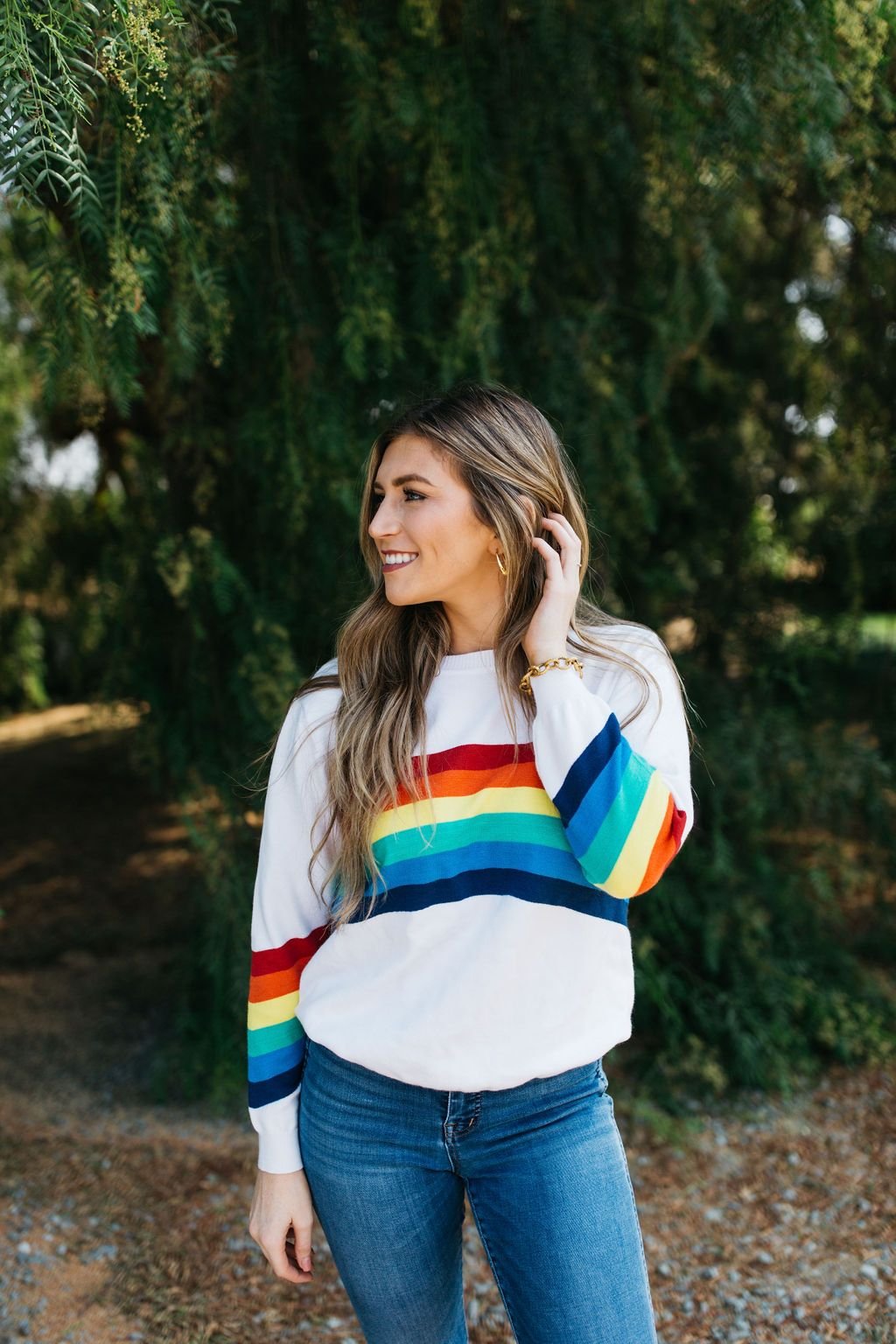 White Rainbow Sweater - Pride Fire - SPCLSWE-1001-WHLG - Women's Clothing