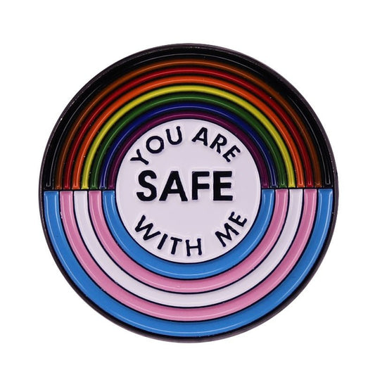 "You are safe with me" Pride Enamel Pin - Pride Fire - 754704_OPT6V9A - Accessories