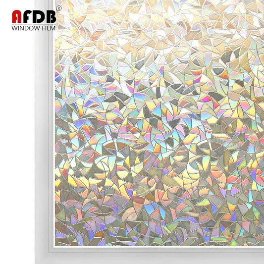 3D Rainbow Effect Window Film Stained Glass Vinyl - Pride Fire - GG7HTFO -