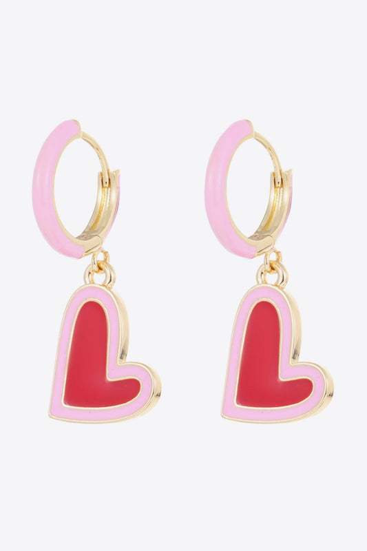 Contrast Heart-Shaped Drop Earrings - Pride Fire - 101300928034773 -