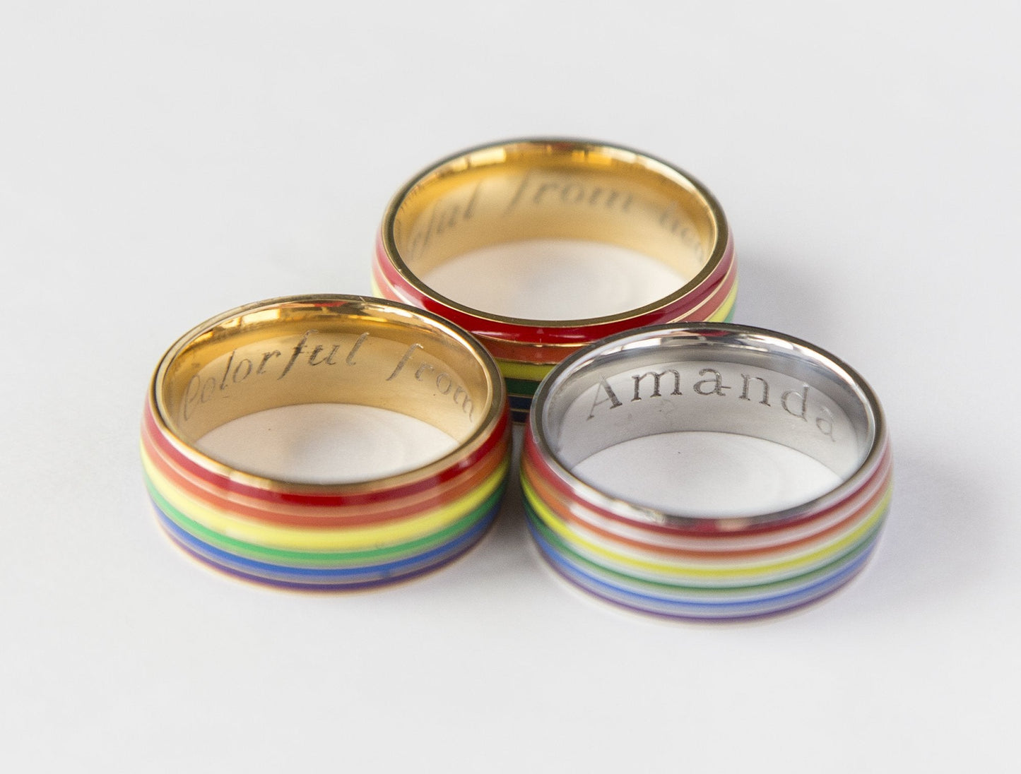 Gay Pride Rainbow Ring Equal Love Gift Gay pride gift Lesbian pride - Pride Fire - GOLDPLATED-10 - Jewelry & Watches