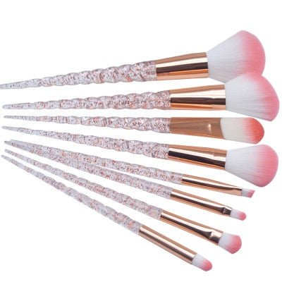 Glitter Diamond Makeup Brushes Set 8pcs - Pride Fire - 11295_1ZVMKDJ -