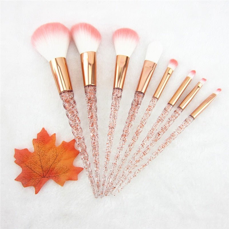 Glitter Diamond Makeup Brushes Set 8pcs - Pride Fire - 11295_1ZVMKDJ -