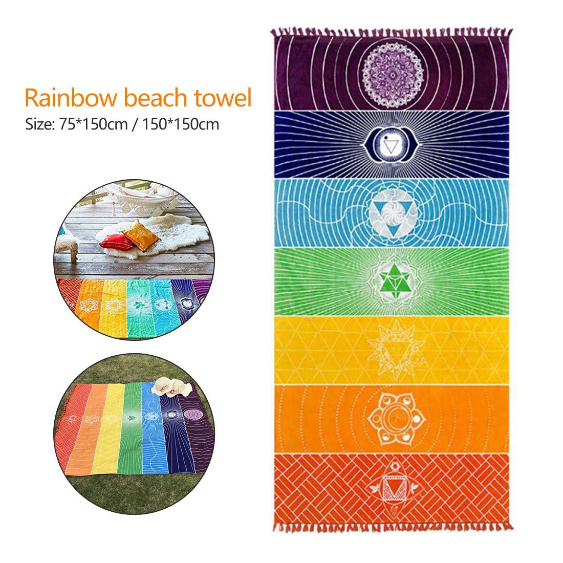 Mandala Indian Rainbow 7 Chakra Tapestry - Pride Fire - 486482_TXILKNW -