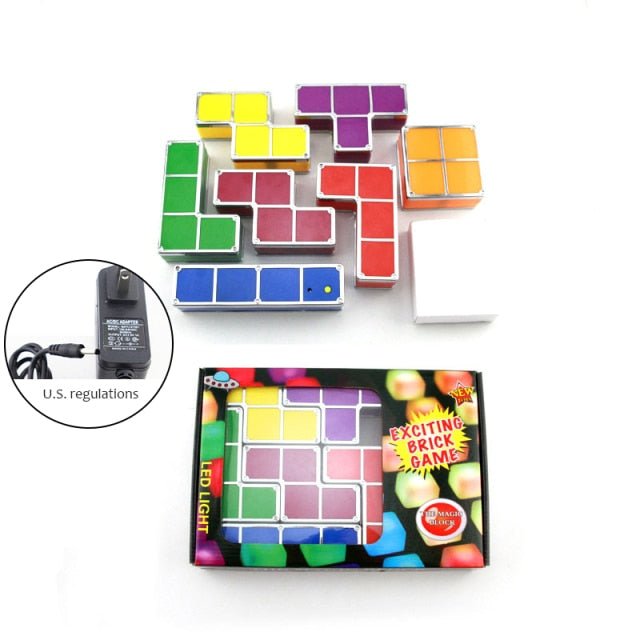 Novelty Lighting DIY Tetris Puzzle 3D LED Night Light Toy Brick Stackable Lamp Constructible Block Desk Lamp Children Kids Gift - Pride Fire - 664199_5YX2X28 -