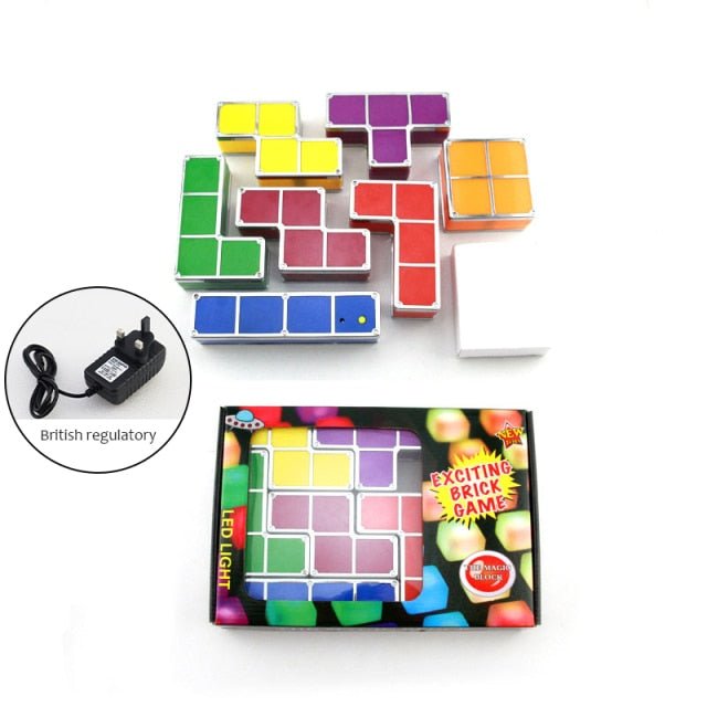 Novelty Lighting DIY Tetris Puzzle 3D LED Night Light Toy Brick Stackable Lamp Constructible Block Desk Lamp Children Kids Gift - Pride Fire - 664199_WKM8GDD -