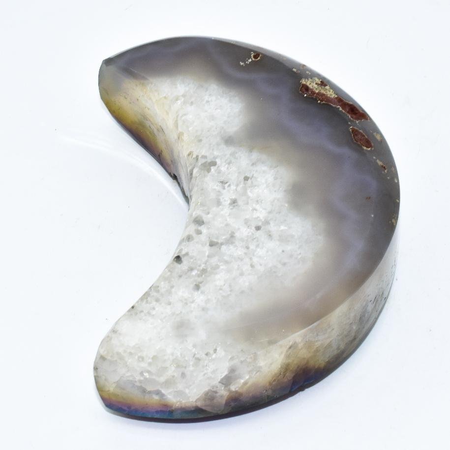 Rainbow Agate Druzy Moon - Pride Fire - HN00305 - Home & Garden