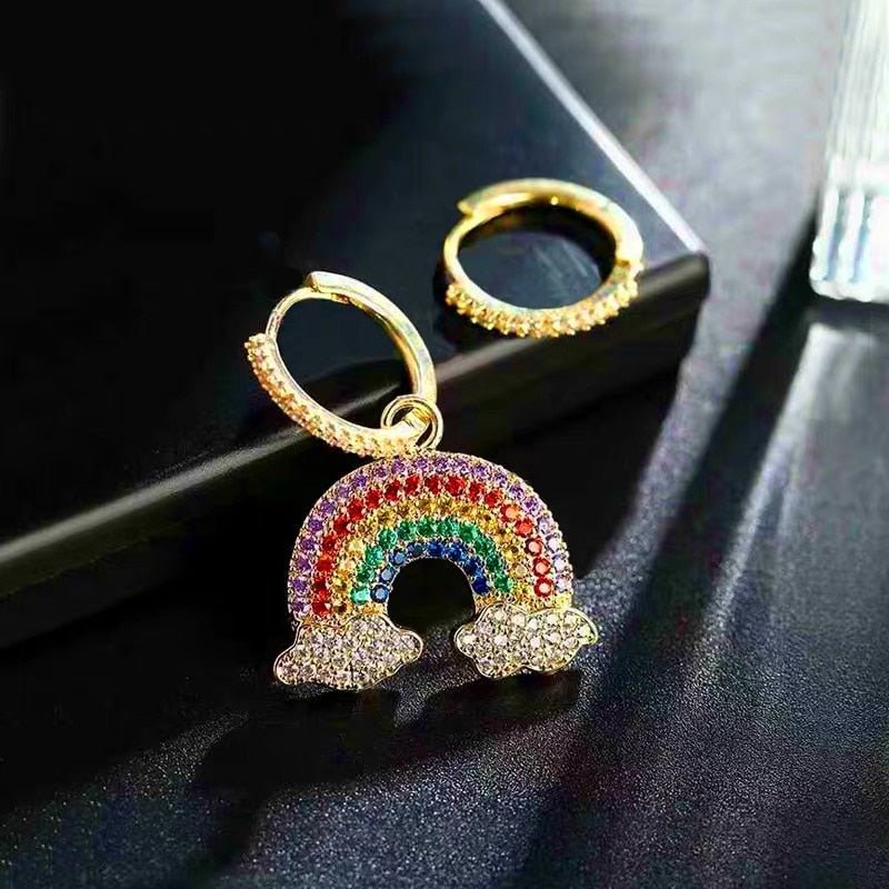 Rainbow big brand AM Earrings - Pride Fire - CJHAJO4 -