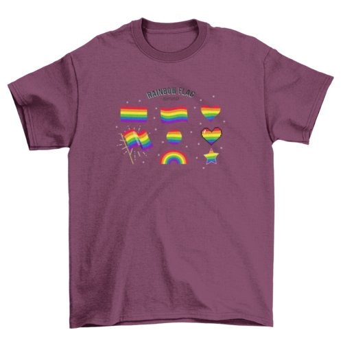 Rainbow Flag Elements Collection t-shirt - Pride Fire - VX151462UNGT5R2XL - T-shirts