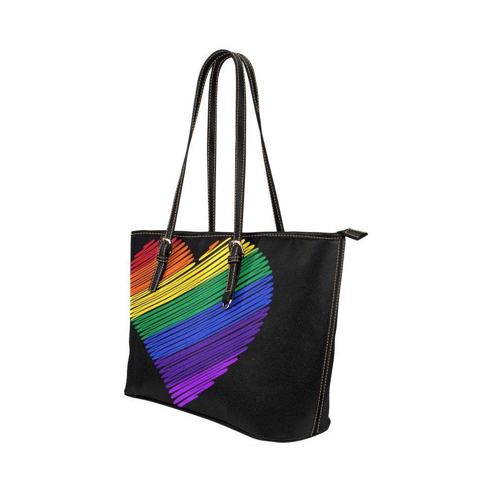 Rainbow Heart Tote - Black - Pride Fire - D5807564 - Handbags