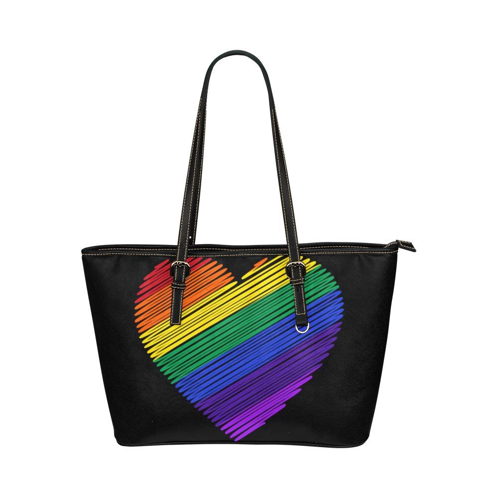 Rainbow Heart Tote - Black - Pride Fire - D5807564 - Handbags