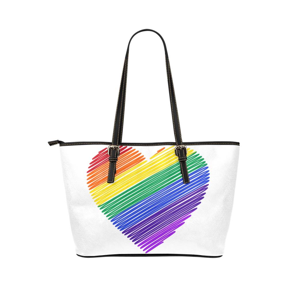 Rainbow Heart Tote - White - Pride Fire - D5807563 - Handbags