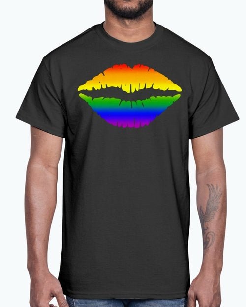 Rainbow Kiss/Lips Cotton Tee - Pride Fire - FUEL-100F582 - T-shirts