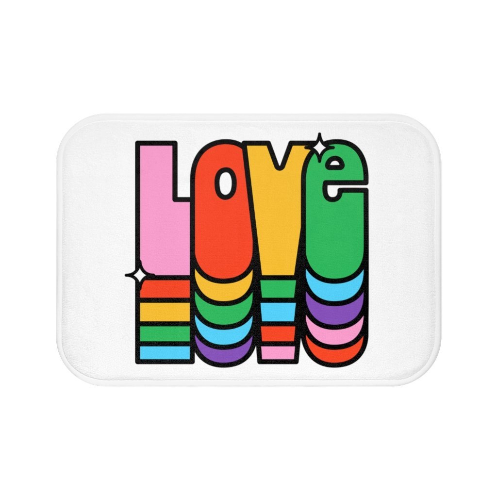 Rainbow Love Bath Mat - Pride Fire - 2105525933 - Bathroom