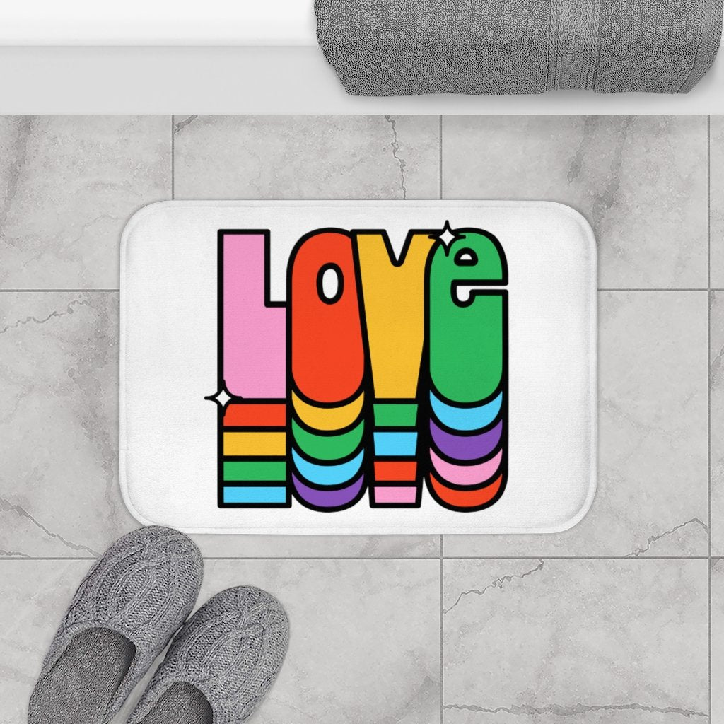 Rainbow Love Bath Mat - Pride Fire - 2105525933 - Bathroom