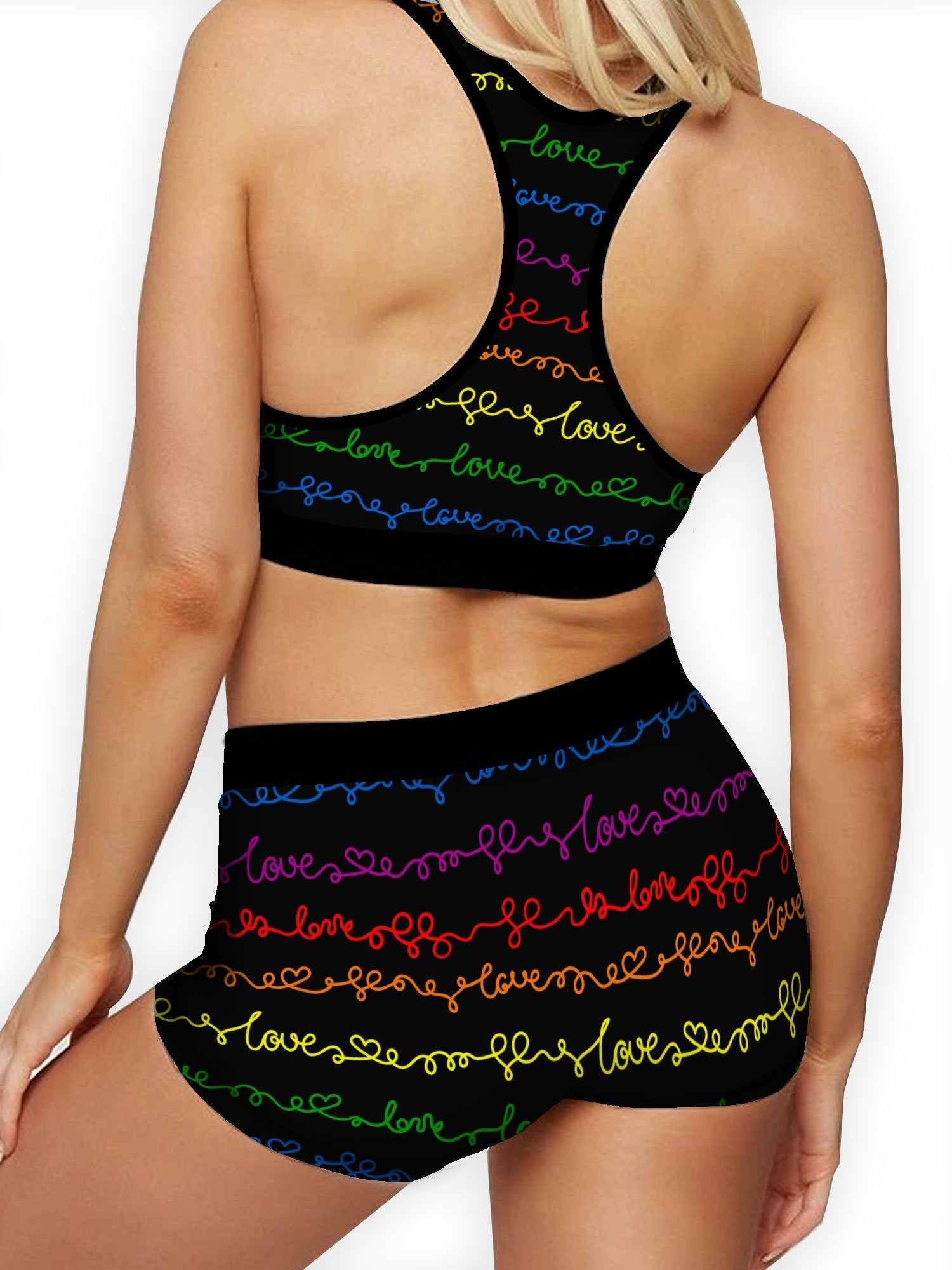 Rainbow Love Sports Bra - Pride Fire - SBE2284-2XL-MULTI - Activewear