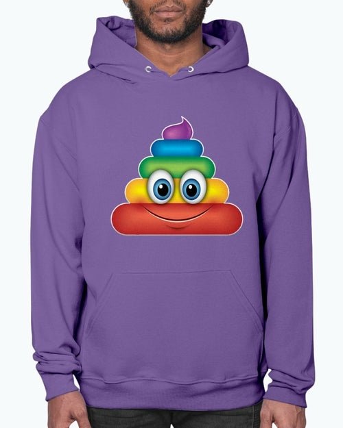 Rainbow Poop Emoji - Hoodie - Pride Fire - 05-5C3B8A-2XL - T-shirts