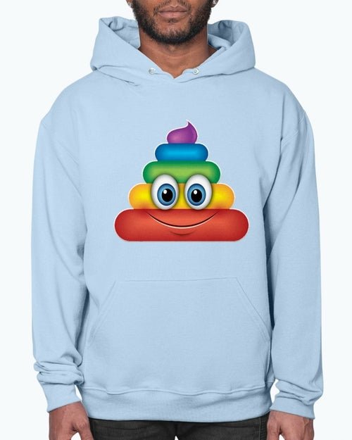 Rainbow Poop Emoji - Hoodie - Pride Fire - 05-B4D6F3-2XL - T-shirts