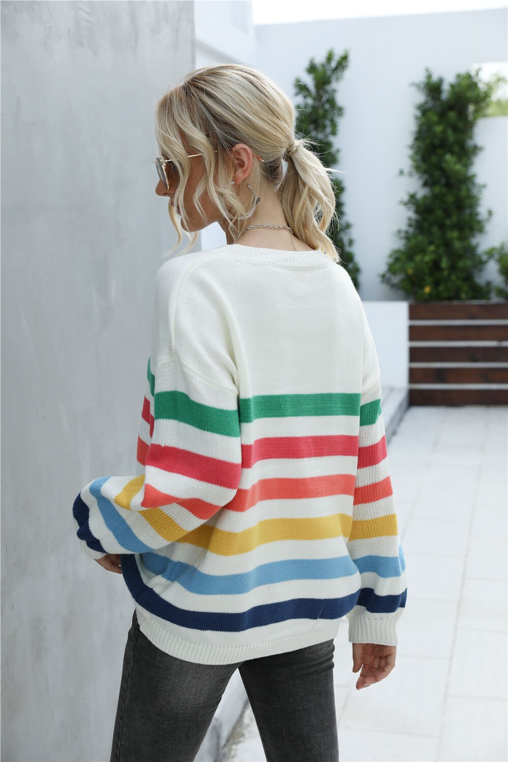 Rainbow Stripe Sweater - Pride Fire - 100100394067875 - Women's Clothing