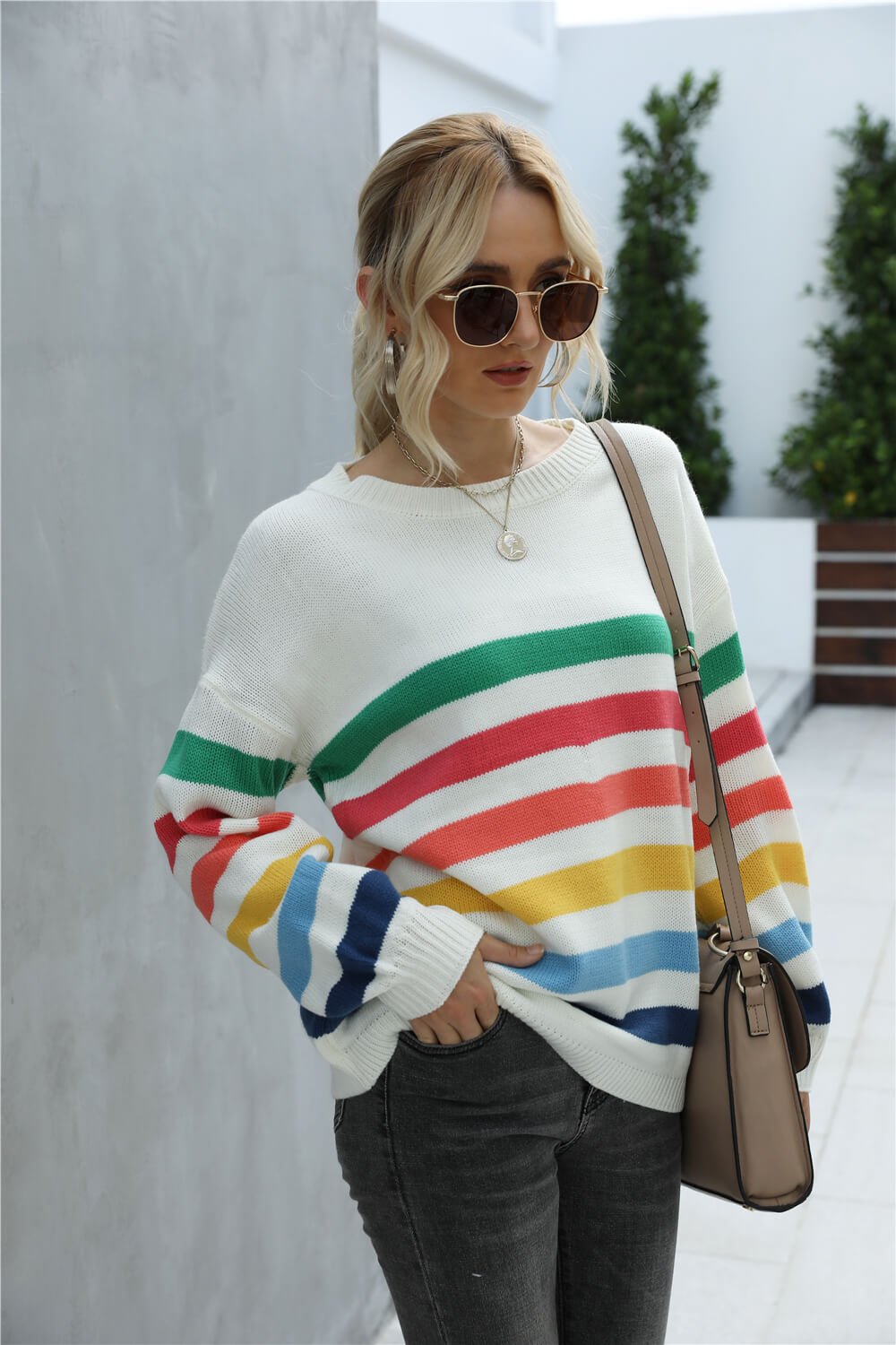 Rainbow Stripe Sweater - Pride Fire - 100100394067875 - Women's Clothing