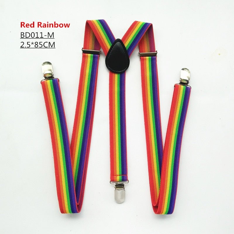 Rainbow Stripes Suspenders - Pride Fire - EJTIBH6 - Accessories